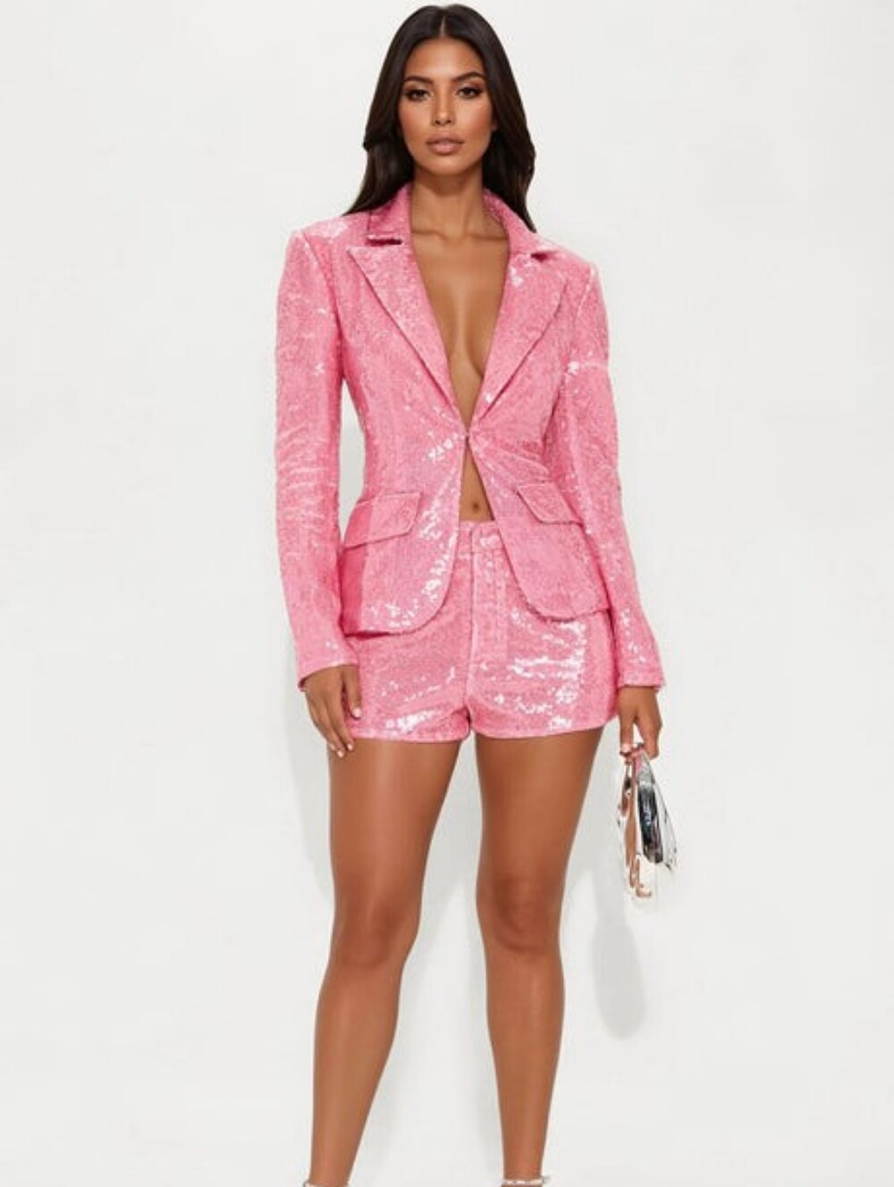 Pink Sequin SET - Medium - Shorts And Blazer Jacket FASHION NOVA